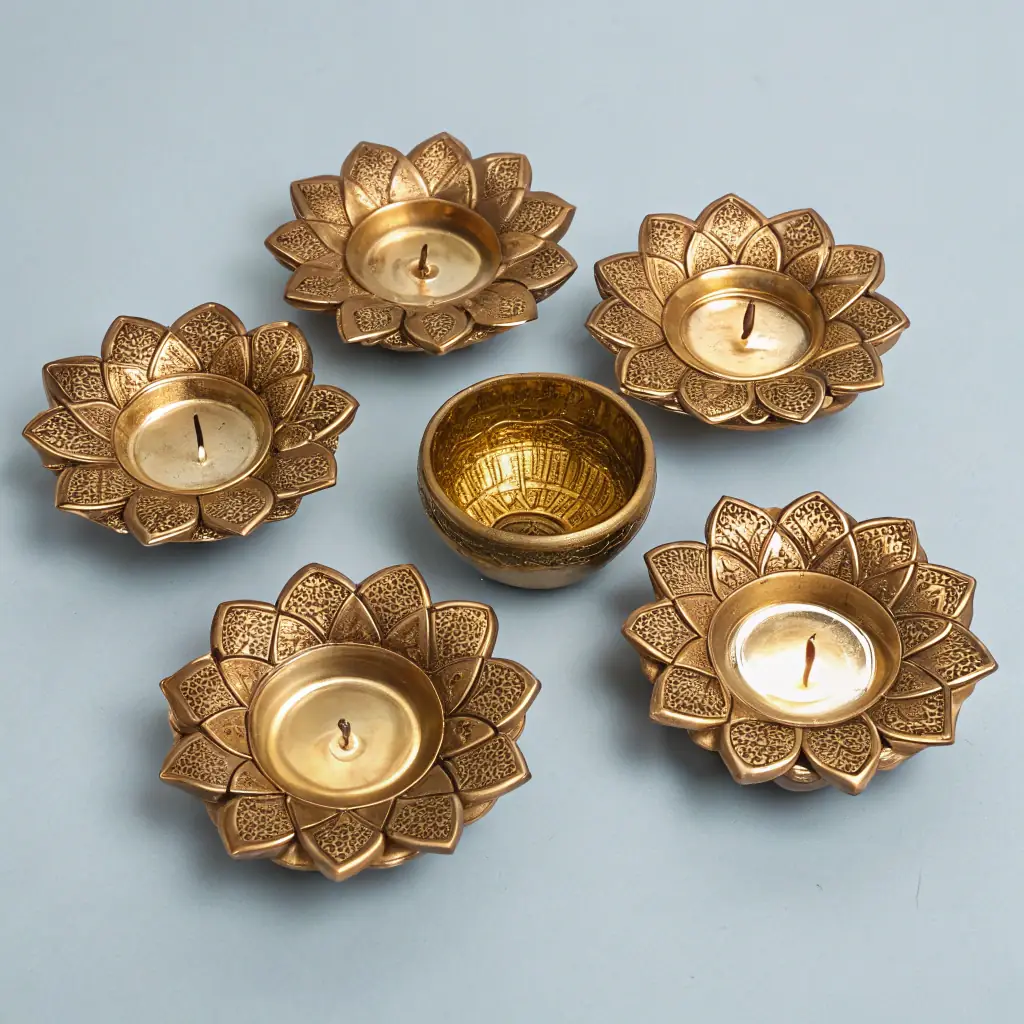 Brass Diya Set